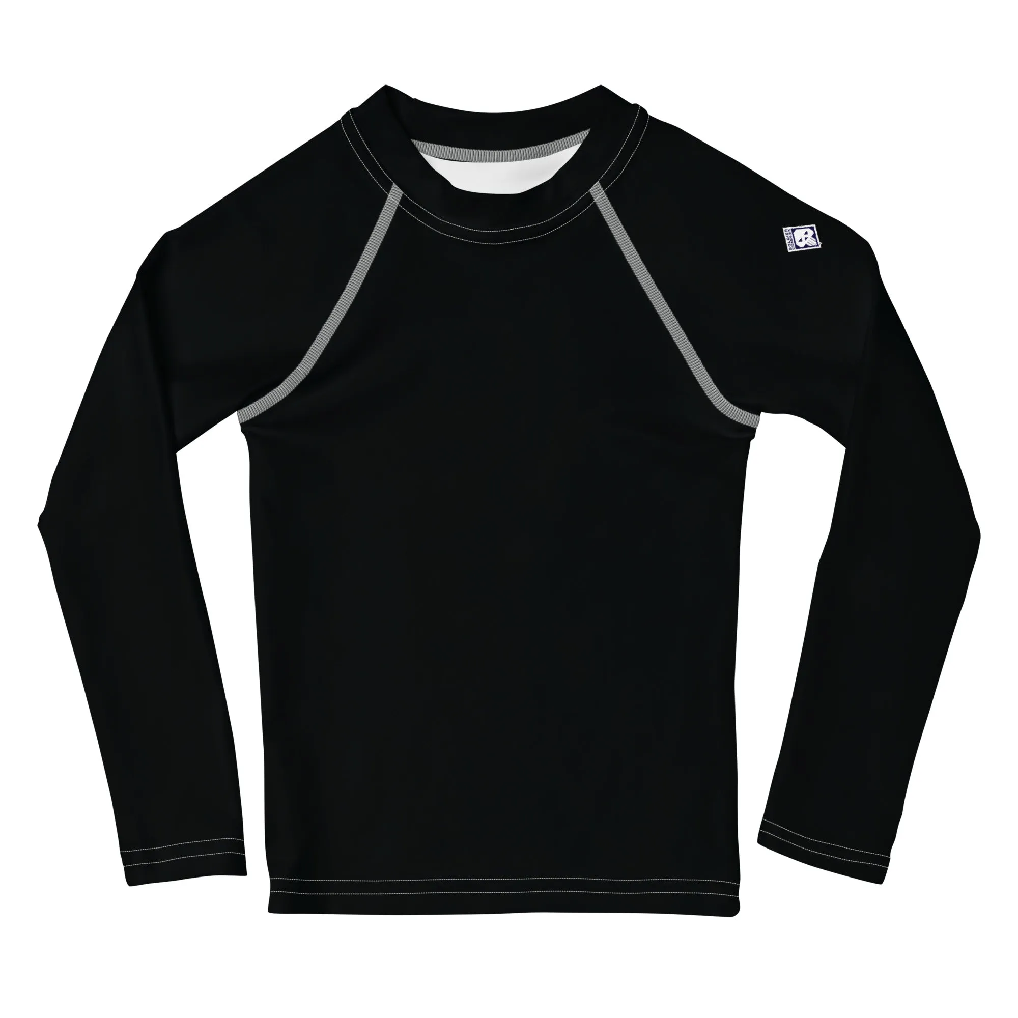 Street-Ready Style: Boys' Solid Color Rash Guards for Fun - Noir