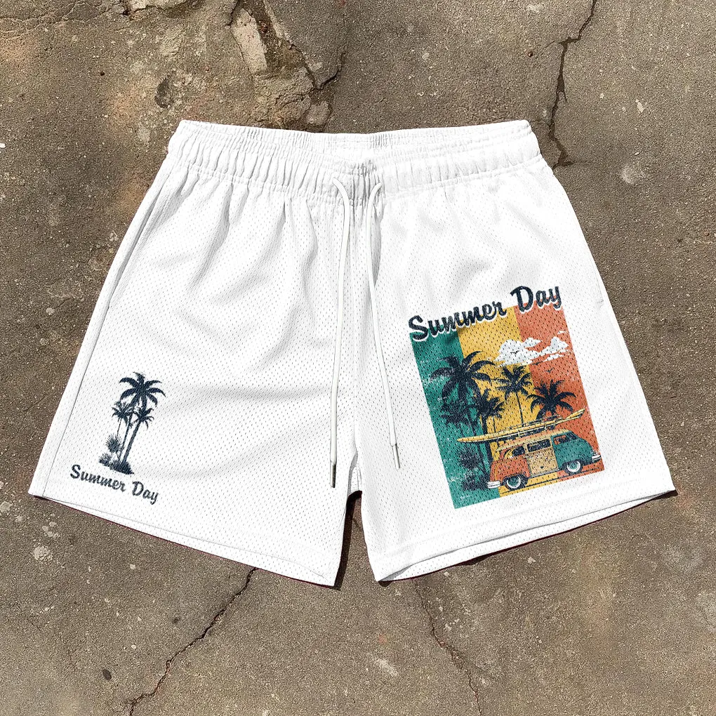 Summer retro fashion mesh shorts