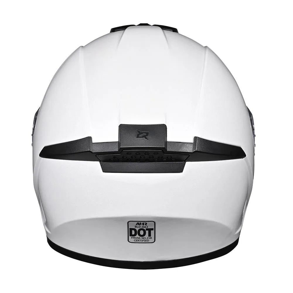 TheLAShop Motorcycle Helmet RUN-F3 Full Face Helmet DOT White