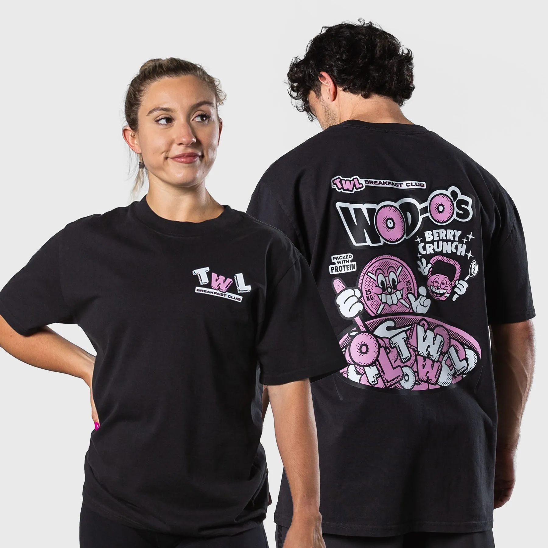 TWL - LIFESTYLE OVERSIZED T-SHIRT - MUSCLE MUNCH - WASHED BLACK