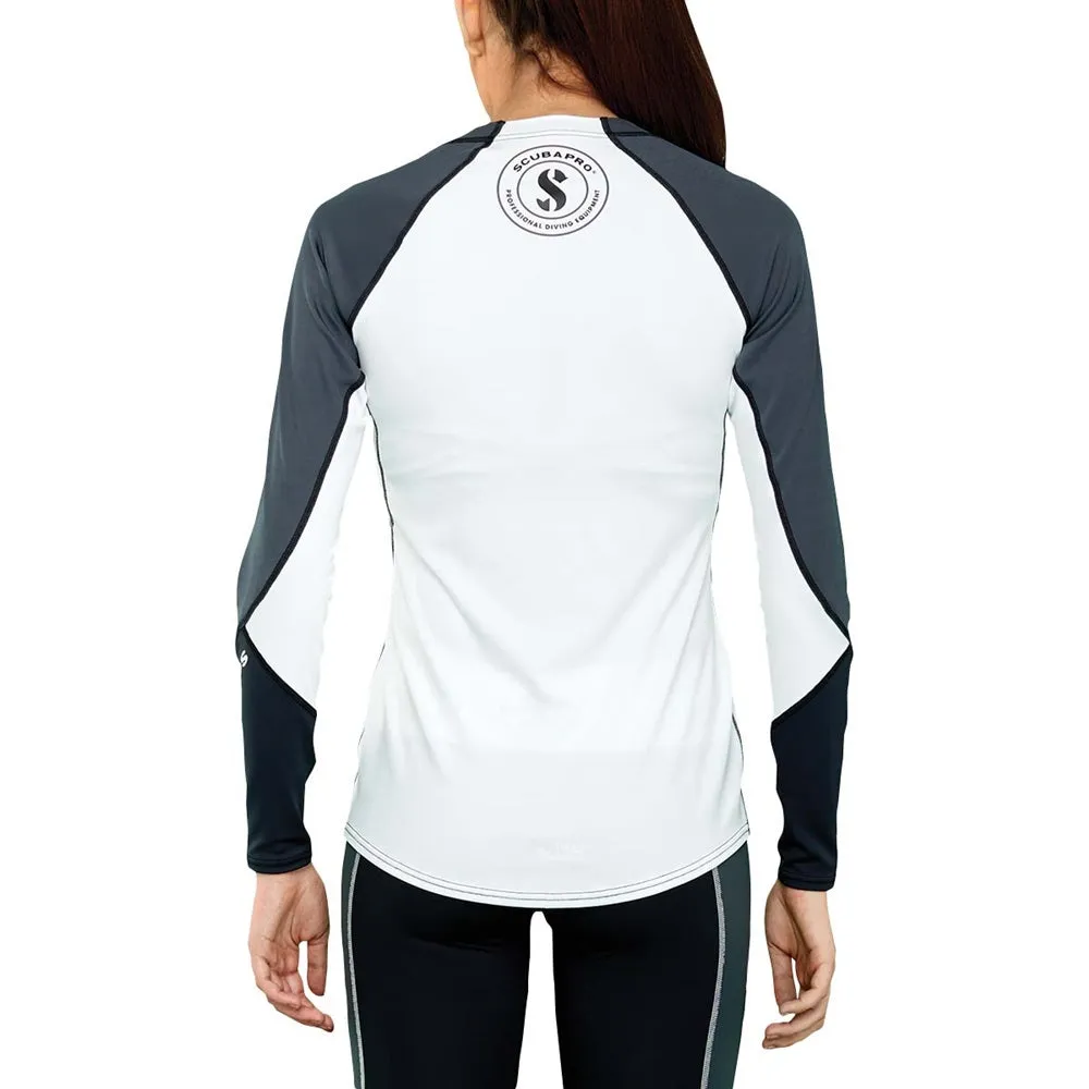 Used ScubaPro Shell Rash Guard Womens, Long Sleeve, C-Flow (UPF50)