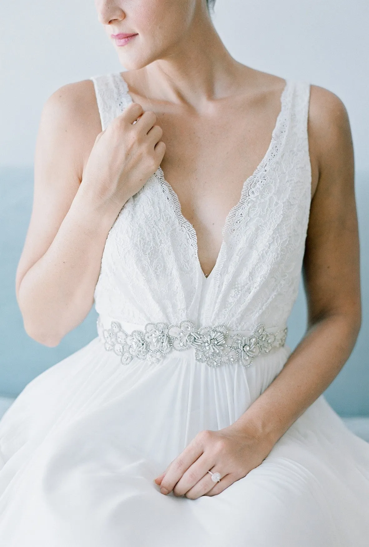 Wedding sash, bridal sash, luxury bridal sash, blossom beaded embroidered wedding sash SB160119