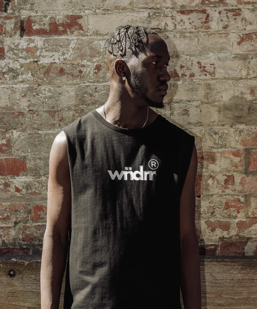 WNDRR Accent Muscle Top (Black)