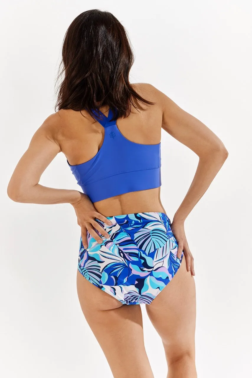 Women's Medley Zip-Up Swim Bra | Baja Blue