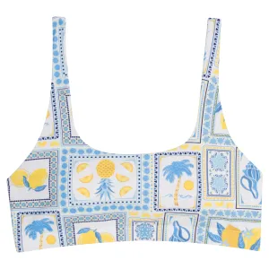 Women's Scoop Neck Bikini Top | "Mediterranean Lemons"
