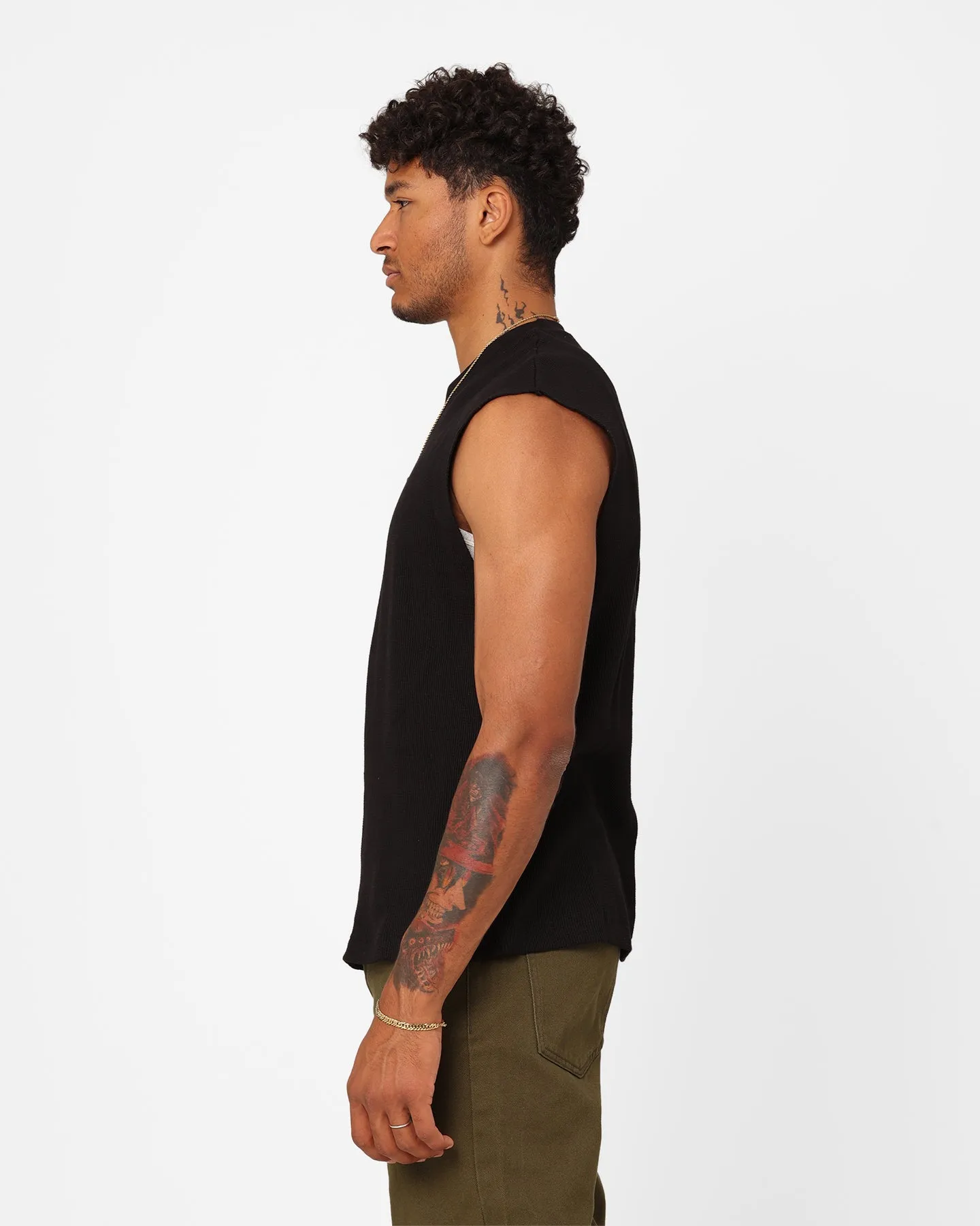 XXIII Waffle Muscle Singlet Black
