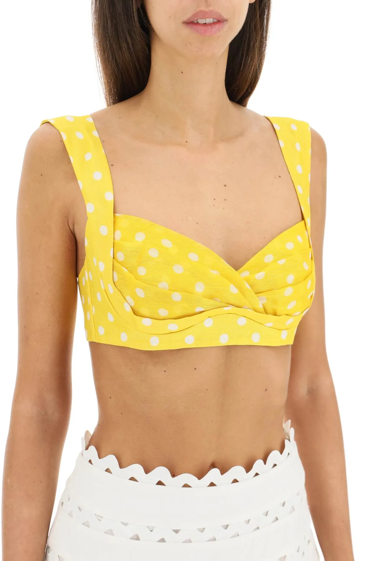 Zimmermann 'high tide' linen and silk bralette top